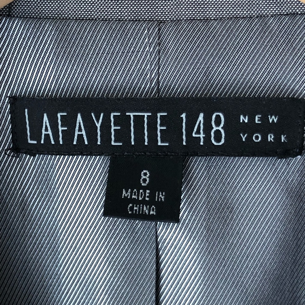 Lafayette 148 Grey Blazer Wool Silk Women’s 8 - Picture 5 of 6